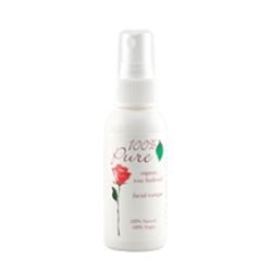 100% Pure Organic Rose Hydrosol Facial Mist on white background